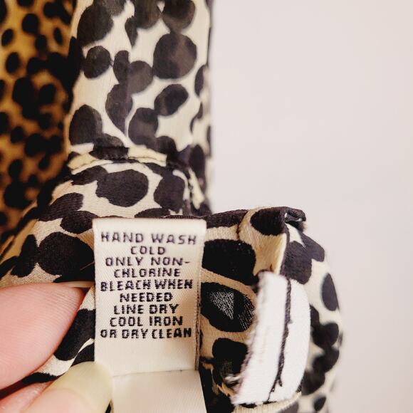 J.Crew womens black and white dotted silk cap sleeve button front blouse size S - Picture 6 of 10